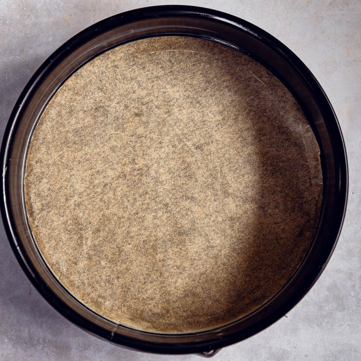 A lined cake spring pan.