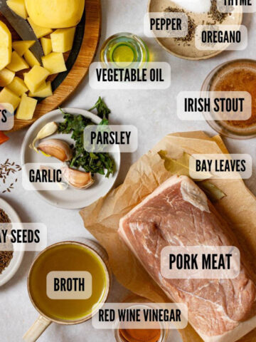 Dinner ingredients on a table.